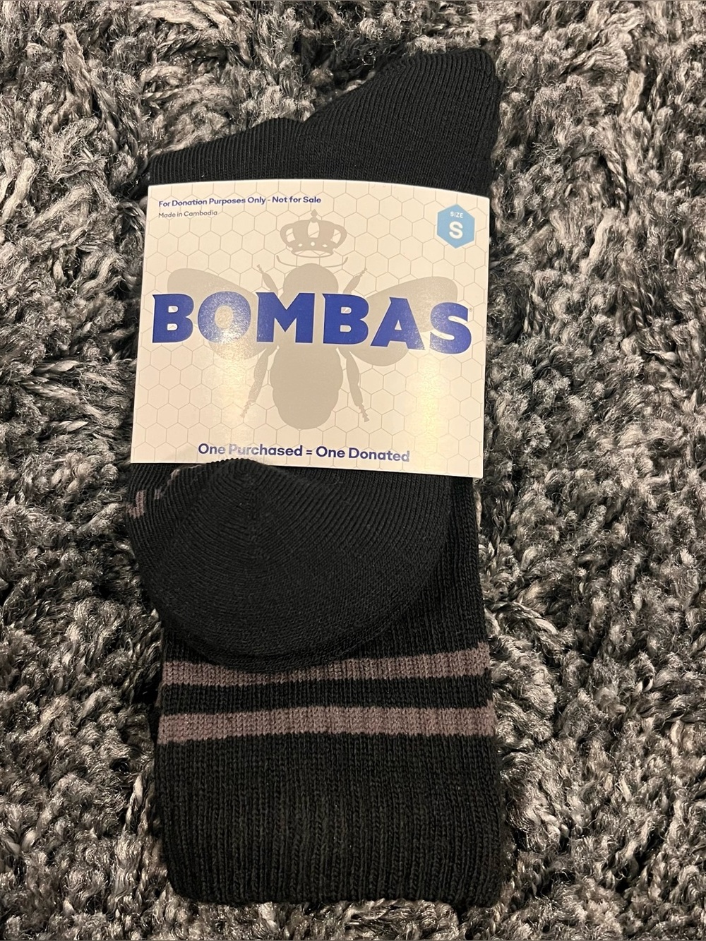 🌸NWT BOMBA BLACK CREW SOCKS SIZE SMALL🌸